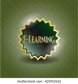 E-Learning gold shiny emblem