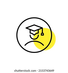E-learning graduate avatar. Pixel perfect, editable stroke line art icon