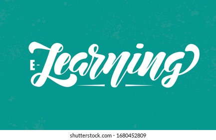 E-Learning handgezeichnet. Vektorillustration Illustration. Online-Aus- und Weiterbildung.Fernunterricht.