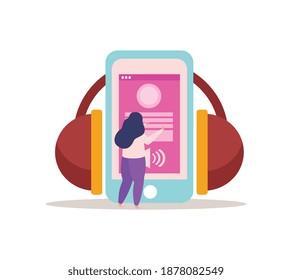 E-learning home schooling memoria plana con ilustración vectorial electrónica de gadget