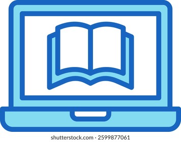 Elearning Icon Blue Vector Illustration