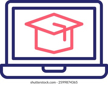 Elearning Icon Color Vector Illustration