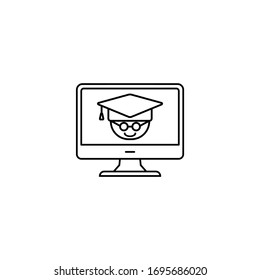 E-learning icon design. Online courses symbol concept isolated on white background. Vector illustration