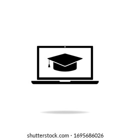 E-learning icon design. Online courses symbol concept isolated on white background. Vector illustration