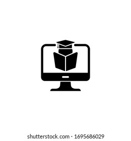 E-learning icon design. Online courses symbol concept isolated on white background. Vector illustration