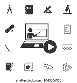 e-learning icon. Detailed set of education element icons. Premium quality graphic design. One of the collection icons for websites, web design, mobile app on white background