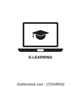 E-LEARNING ICON , EDUCATION MODERN ICON