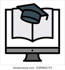 E-Learning Icon Element For Design