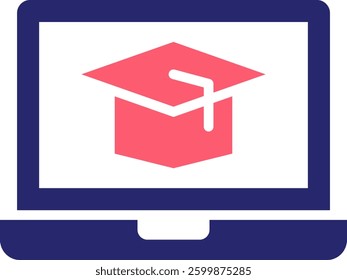 Elearning Icon Fill Vector Illustration