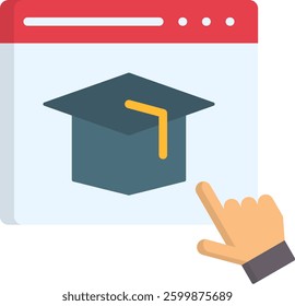Elearning Icon Flat Vector Illustration