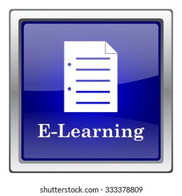 E-learning icon. Internet button on white background. EPS10 vector.
