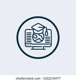 E-learning icon isolated on white background. E-learning icon simple sign. E-learning icon trendy and modern symbol for graphic and web design. E-learning icon flat vector illustration for logo, web