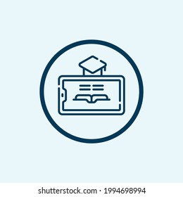 eLearning icon isolated on white background from eLearning collection. eLearning icon thin line outline linear eLearning symbol for logo, web, app,
