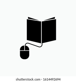 E-Learning Icon. Learn by Technology. Long Distance Study Symbol for Design, Presentation, Website or Apps Elements - Vector. 