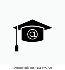 E-Learning Icon. Learn by Technology Illustration As A Simple Vector Sign & Trendy Symbol for Design and Education Websites, Presentation or Apps Element.