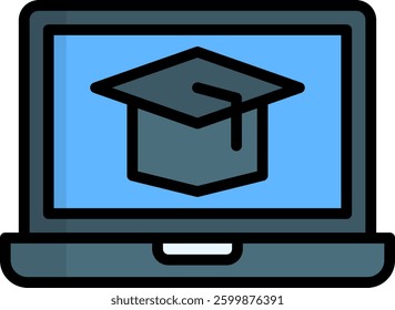 Elearning Icon Lineal Color Vector Illustration