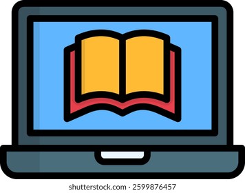 Elearning Icon Lineal Color Vector Illustration