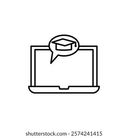 E-learning icon linear logo isolated
