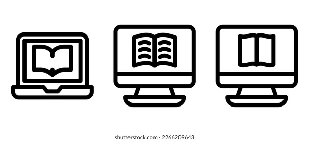 e-learning icon or logo isolated sign symbol vector illustration - high quality black style vector icons
