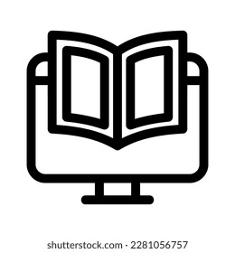 E-Learning-Symbol oder Logo einzeln auf Zeichen, Vektorgrafik - hochwertige Vektorsymbole in schwarzem Stil
