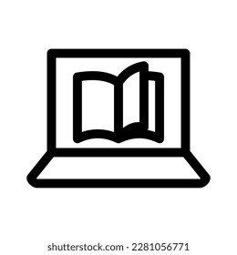 E-Learning-Symbol oder Logo einzeln auf Zeichen, Vektorgrafik - hochwertige Vektorsymbole in schwarzem Stil
