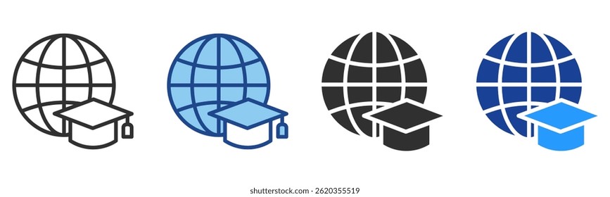 Coleção de Vetores de Vários Estilos de Ícone de Elearning