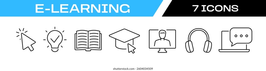 e-learning icon. Online education vector
