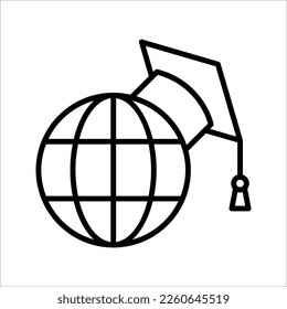 E-learning icon. online graduation icon for web site design and mobile apps. Vector illustration on white background.