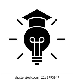 E-learning icon. online graduation icon for web site design and mobile apps. Vector illustration on white background.