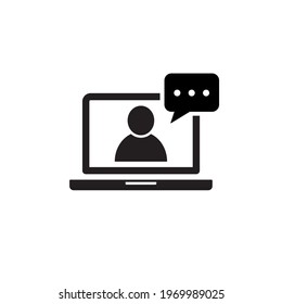 E-learning icon, online training, webinar, study, education.