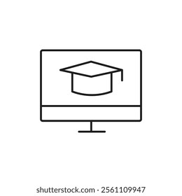 E-learning icon Outline vector line symbol