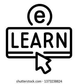 Elearning icon. Outline elearning vector icon for web design isolated on white background