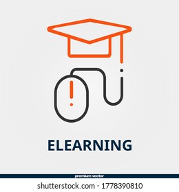 elearning icon, premium bicolor elearning icon.