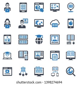  E-learning Icon Set - (Blue Series)