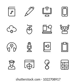 E-learning icon set. Collection of high quality black outline logo for web site design and mobile apps. Vector illustration on a white background.