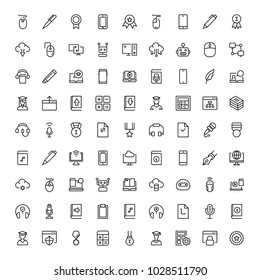 E-learning icon set. Collection of high quality black outline logo for web site design and mobile apps. Vector illustration on a white background.