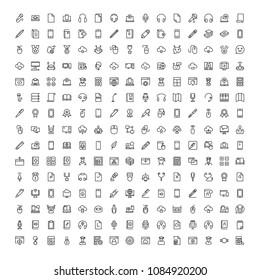 E-learning icon set. Collection of high quality black outline logo for web site design and mobile apps. Vector illustration on a white background.