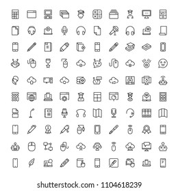 E-learning icon set. Collection of high quality black outline logo for web site design and mobile apps. Vector illustration on a white background.