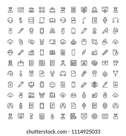 E-learning icon set. Collection of high quality black outline logo for web site design and mobile apps. Vector illustration on a white background.