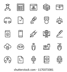 E-learning icon set. Collection of high quality black outline logo for web site design and mobile apps. Vector illustration on a white background.