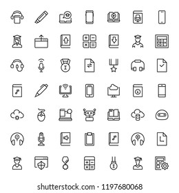 E-learning icon set. Collection of high quality black outline logo for web site design and mobile apps. Vector illustration on a white background.