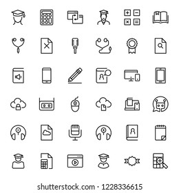 E-learning icon set. Collection of high quality black outline logo for web site design and mobile apps. Vector illustration on a white background.