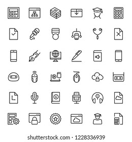 E-learning icon set. Collection of high quality black outline logo for web site design and mobile apps. Vector illustration on a white background.