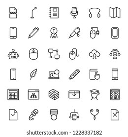 E-learning icon set. Collection of high quality black outline logo for web site design and mobile apps. Vector illustration on a white background.