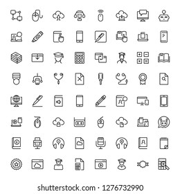 E-learning icon set. Collection of high quality black outline logo for web site design and mobile apps. Vector illustration on a white background.