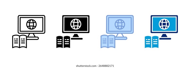 E-Learning Icon Set Multiple Style Collection