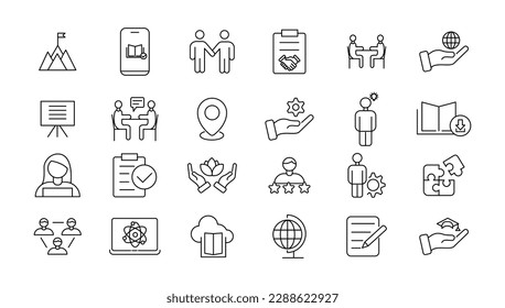 E-learning icon set. Online education icon set. Thin line icons set. Distance learning. Containing video tuition, e-learning, online course, audio course, educational website. Vector illustration.
