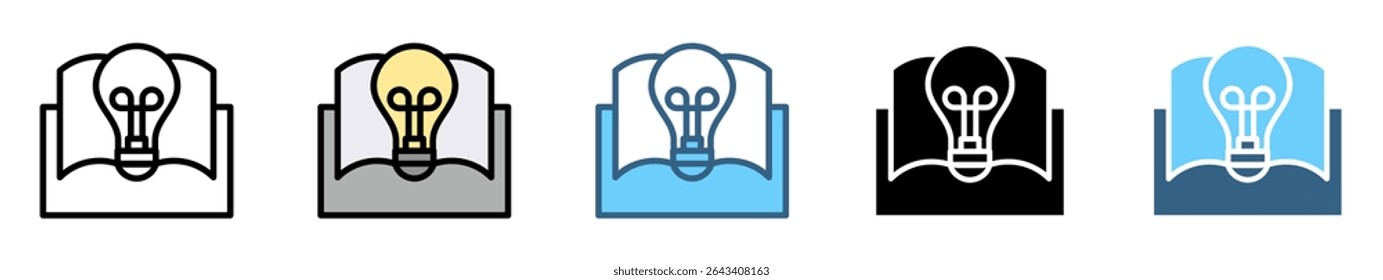 E-learning icon set with various styles and colors