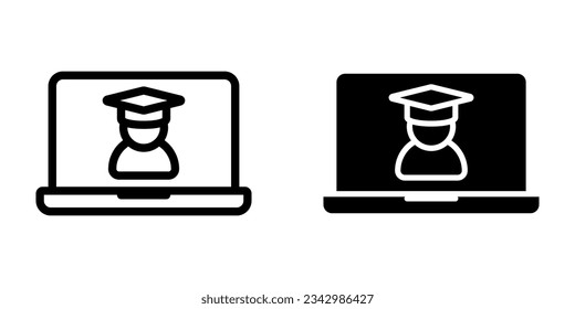 E-learning icon. sign for mobile concept and web design. vector illustration