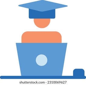 Icono de eLearning significa aprendizaje y educación en línea a través de recursos electrónicos, enfatizando la flexibilidad y accesibilidad